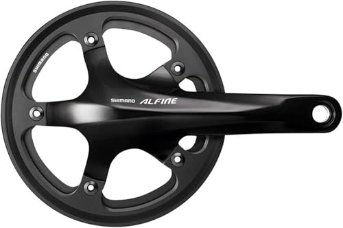 Alfine Shimano 9-Speed Bicycle Crankset with Chain Guard - FC-S501 (Black - 170 x 39T W/Single Ring,W/CG,W/BB,BSA)