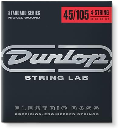 Dunlop DBN45105 nickel medium 4 strängar 45-105 rostfritt stål bas gitarr strängar