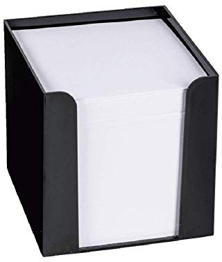 König und Ebhardt König & Ebhardt 860101090 Zettelbox (schwarze Knststoffbox, 9,5 x 9,5 x 9,5 cm, 700 Blatt) weiß