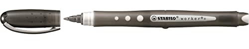 Stabilo Worker 2019-46 Tintenroller, 0,8 mm Spitze, 0,5 mm Strichbreite, Schwarz, 10 Stück