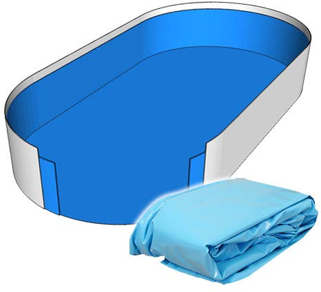 SAXONICA Poolfolie Innenhülle Ovalpool 530 x 320 x 120 cm - 0,8 mm blau Ovalbecken