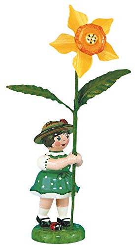 Hubrig Blumenmädchen 11cm Blumenkind mit Narzisse Erzgebirge