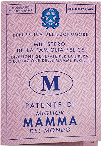 Bombo Biglietto Auguri patente Mamma