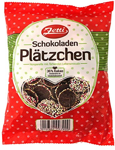 5er Pack Zetti Schokoladenplätzchen (5 x 150 g) mit Nonpareille bestreut knackig schokoladig ohne künstliche Farbstoffe