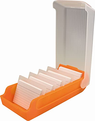 helit H6901140 - Scatola per schede “the beebox” DIN A7 orizzontale, arancione, archivio e contenitore per flashcard