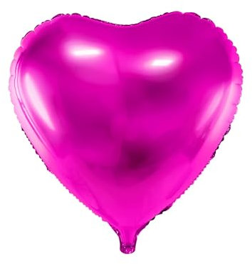 Unique Party 52957 - 45 cm Palloncino a Elio in Foil a Forma di Cuore Color Rosa Shocking, Modelli/Colori Assortiti, 1 Pezzo