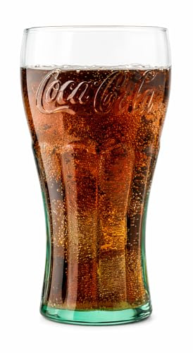 Libbey CLASSIC COCA-COLA Green Glass Tumbler GIFT SET OF 4 Glasses (6 Tall--16.75 oz. Size) by Libbey
