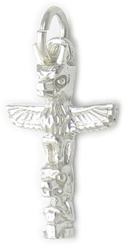 Breloque en argent sterling Totem Pole .925 x 1 Breloques amérindiennes