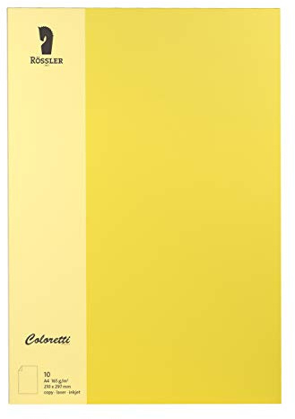Rössler 220726543 – Coloretti brevpapper, 165 g/m², DIN A4, guldgul, 10 ark