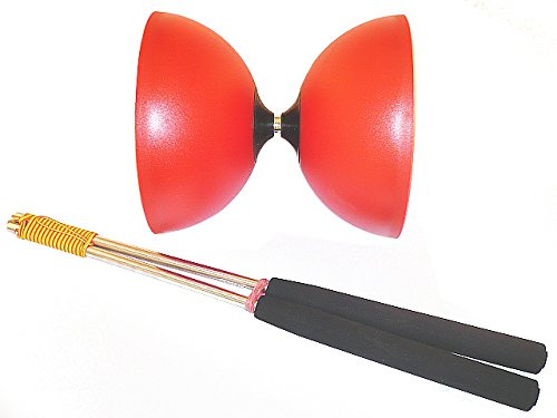 Henrys Circus Diabolo ROT mit ULK2 schwarz + Henrys Alustäbe