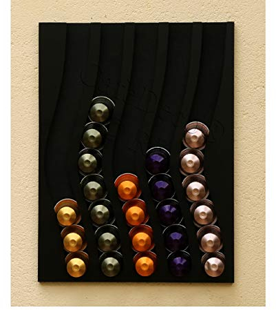 Cafedeco distributeur porte capsules compatible nespresso 5BK capacité 50 capsules, dosettes 33x25x1cm