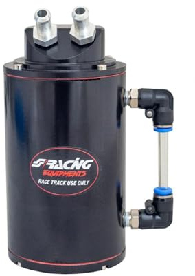 Simoni Racing SR/OIL-N Serbatoio Raccolta Olio Universale 350 ml, Serbatoio di Raccolta Olio da Corsa in Alluminio, Accessorio Motore per Auto, Nero