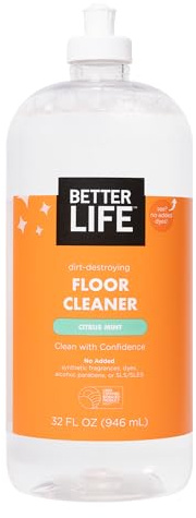 Better Life 24157 Limpiador de suelos de madera natural a base de plantas, seguro en todas las superficies de piso duro, menta cítrico, 32 onzas
