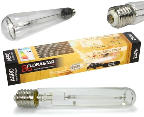 FLORASTAR Ampoule HPS 250W Double Spectre Croissance et Floraison Culot E40 Lumière Pénétrante