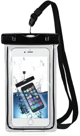 MMOBIEL WaterProof Phone Pouch Compatible with iPhone 16/15/14/13/12, Samsung Galaxy S25/S24/S23/S22/S20 and More-up to 6.7 Inch - Protective Case Dry Bag-Floating Pouch Cell Phone Incl. Strap - Black