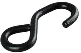 LYSEL® S-Haken einseitig geschlossen mit schwar, (B) 25mm in schwarz (10 Stück) 500kg