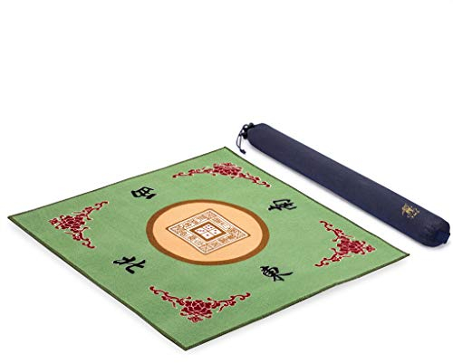 Yellow Mountain Imports Tischauflage für Mahjong, Poker, Kartenspiele, Brettspiele, für alle Spielsteine und Dominosteine - Grün, 79 Zentimeters