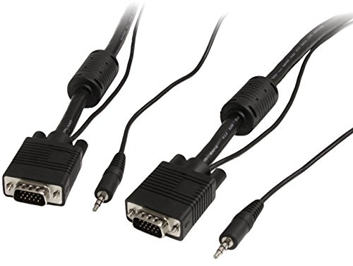 StarTech.com 5 m skärm VGA koaxialvideokabel med ljud för hög upplösning, HD15-kontakt/kontakt