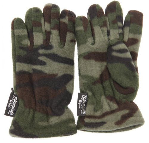 Universal Textiles Childrens Little Boys Camouflage Thermal Winter Gloves (3M 40g) (3-6 Years) (Green Camouflage)