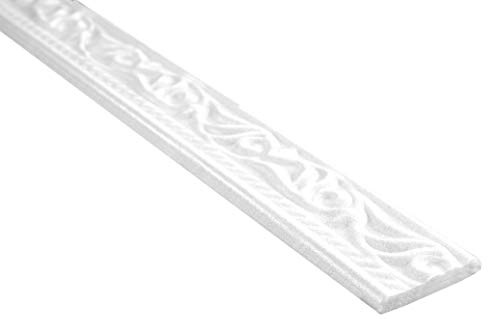 20 Meter | Flachleiste | Polystyrolleiste | Deckenleiste | Hexim | 45x8mm | M-10