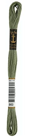 Anchor Sticktwist 4635000-00860 eukalyptus Stickgarn, 100% Baumwolle