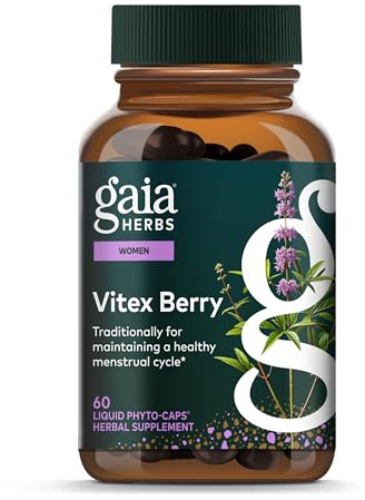 Gaia Herbs Vitex Berry - Vitex Traditionally Used to Support Hormone Balance for Women & a Healthy Menstrual Cycle* - 60 Vegan Liquid Phyto-Caps (30 Servings)