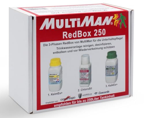Multiman RedBox zur jährlichen Reinigung von Trinkwasseranlagen (Reinigung, Desinfektion und Entkalkung)