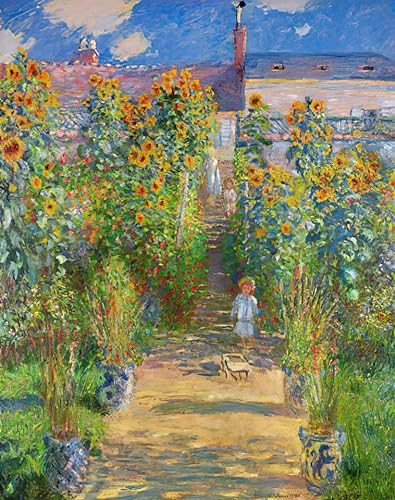 kunst für alle Kunstdruck/Poster: Claude Monet Der Garten Monets in Vétheuil - hochwertiger Druck, Bild, Kunstposter, 40x50 cm