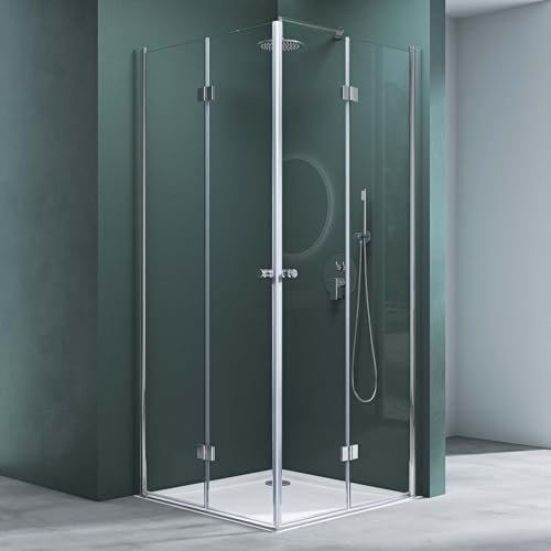 Mai & Mai cabine de douche pliante 90x70cm paroi de douche transparent avec portes pivotantes avec revêtement nano easy clean R26K