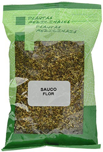 PLAMECA - Bolsa de Sauco Flor Triturado, Hierba Natural, para Infusión, Numerosos Beneficios, Estimula las Defensas, Fortalece el Corazón, Combate Resfriados y Gripes, Antioxidante - 50 gr