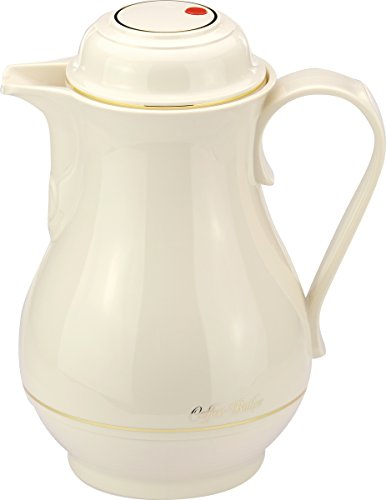 ROTPUNKT Isolierkanne 330 Christa 1,0 l | Zweifunktions-Drehverschluss | BPA Frei- gesundes Trinken | Made in Germany | Warm + Kalthaltung | Glaseinsatz (Ivory)