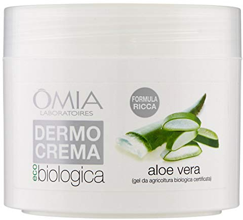 Omia Dermocrema, Crema Corpo Ricca Ecobiologica all'Aloe Vera da Coltivazione Biologica Certificata, Dermo Crema con Aloe Vera, Burro di Karité e Olio di Mandorla, Dermatologicamente Testato, 250ml
