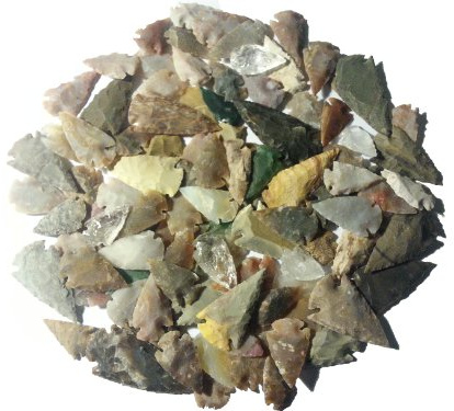 100 Pfeilspitzen 3,5 bis 6,5cm aus Achat