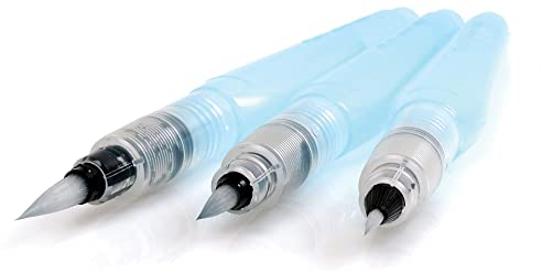 Pentel Arts XFRH Aquash Water Brush in Broad, Medium and Fine (Pack of 3)