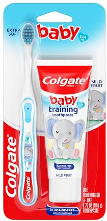 Colgate My First Baby and småbarn tandborste och fluoridfritt tandkrämsset för barn från 0–2 år