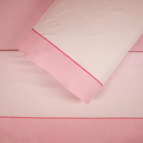 Burrito Blanco Juego de Sábanas Claro de Luna 297 | Sábanas 90x180/190 | Juego de Sábanas 3 Piezas de Algodón/Poliéster | Disponible en Más Colores y Medidas | Ropa de Cama 90 | Color Rosa