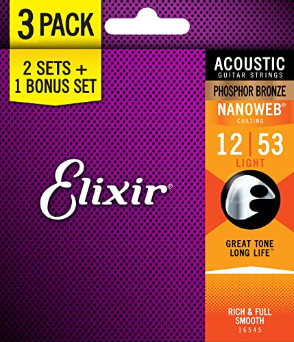 Elixir Akustik Phosphor Bronze Nano Saiten 012/053 (3-er Pack)