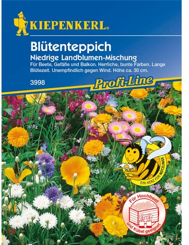 Kiepenkerl Profi-Line Blumensamen-Mischung Blütenteppich 3998 – Für Beete, Gefäße und Balkon - Bunte Farben - Blumenwiese Samen, Balkonblumen, Saatgut