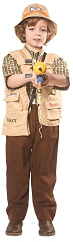 Dress Up America Fisherman Costume for Boys - Kids Fishing Hat and Vest - Explorer Outfit for Children