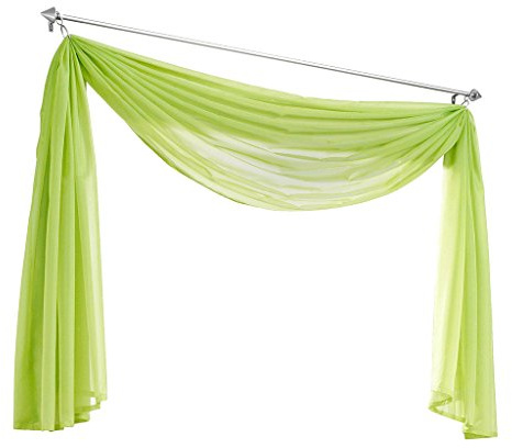Olivia's Stylism Boutique Querbehang Deko Gardinen aus transparentem Voile Schals H*B 600 * 145cm Grün
