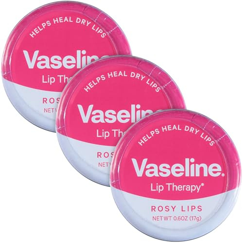 Vaseline Lip Therapy Lip Balm, Rosy Lips 0.6 oz (Pack of 3)