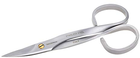 TWEEZERMAN Nagelsax (handslipad, skarpt böjt skär i rostfritt stål), silver