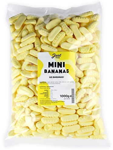 Just Treats Mini Foam Bananas (1 Kilo Party Bag)