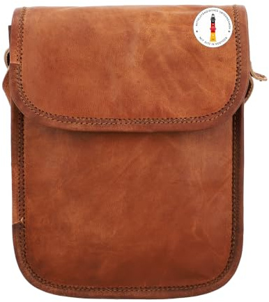 Gusti Umhängetasche klein Leder - Tamara Damen und Herren Ledertasche Handtasche Schultertasche Vintage Braun Leder
