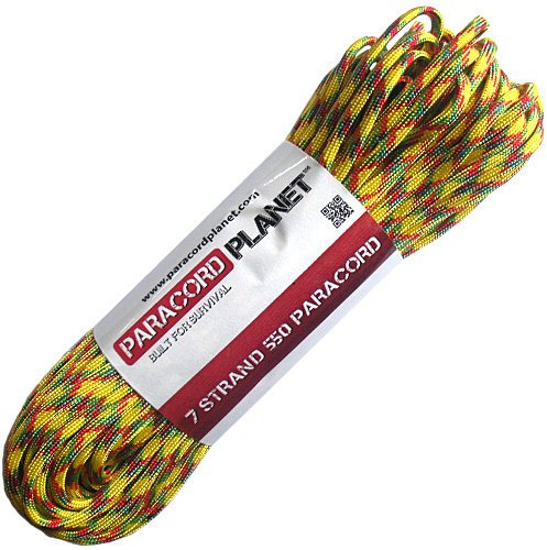 Paracord Planet 250 kg Sicherheits-Paracord Typ III, kommerzielle Farben (gelb, rot, grün, 30 m)