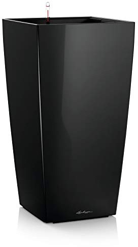 Lechuza-Gefäß mit Bewässerungssystem Cubico Premium 30 schwarz Hochglanz| 18186