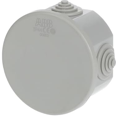 ABB IP44 Water Resistant Electric Cable Connector Unit - T Box Hafobox - Shockproof Adaptable Indoor/Outdoor Box - ⌀80 x 40mm
