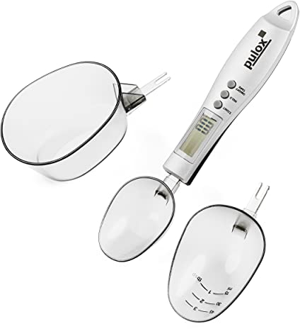 Balanza de cuchara PLW-100 de pulox con tres cucharas de 25 ml, 45 ml y 180 ml