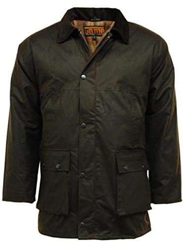 Giacca antipioggia in cotone trapuntato imbottito e cotone cerato Brown Medium