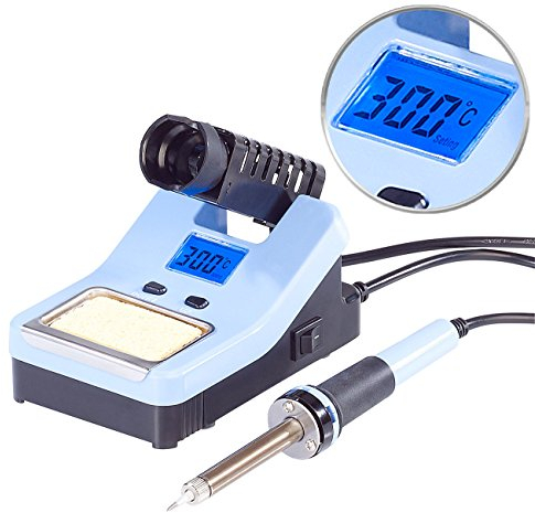 AGT Lötkolben Digital: Digitale Lötstation mit LCD-Display, 160-520 °C, 48 Watt (Elektronik Lötstation, Elektrische Lötkolben, Schrumpfschlauch)